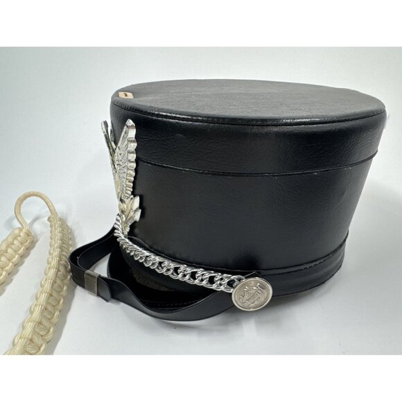 Vintage Marching Band Hat Medium Black Pluribus Eagle Costume Shako Maker w/Case - Picture 6 of 13